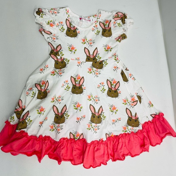 Tessa’s trunk girls dress bunny head prints size 4/5Y